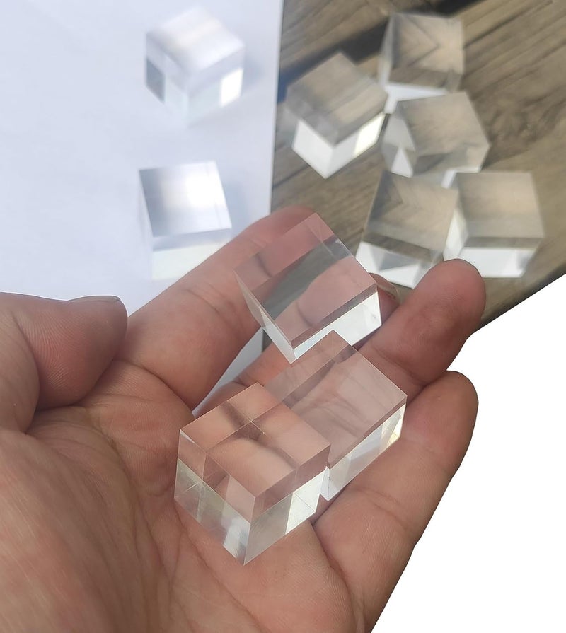 Eliphs 10 Pcs 3/4" x 3/4" x 3/4" Clear Acrylic Square Cubes Blocks - All Sides Polished, Plexiglass Plastic Cube Rod Peg - Image 2